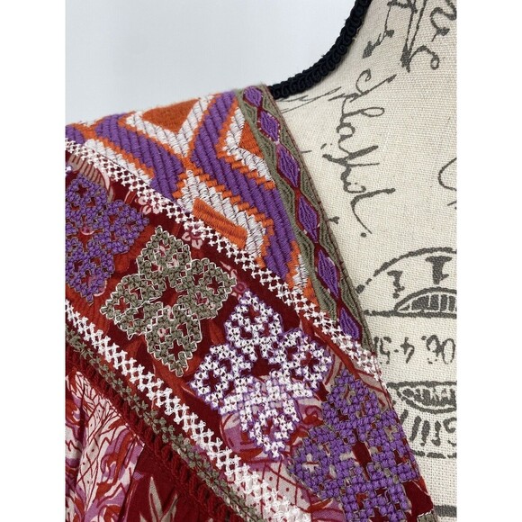 Rachel Zoe NWT Top As Worn On TV Home Economics Red Paisley Needlepoint Size S - Picture 5 of 7